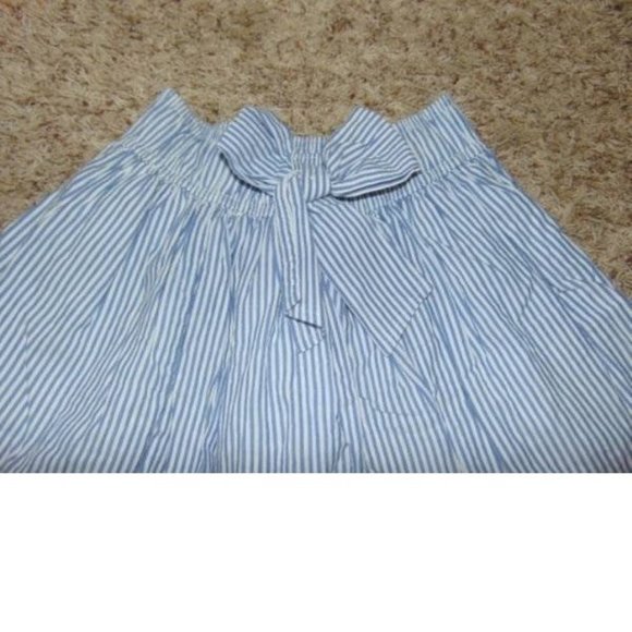 *Skirt Abercrombie sz X-Large Blue White Striped Elastic Waist Layered Girls - Picture 2 of 4